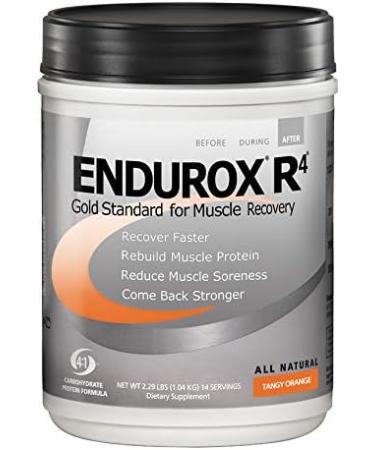 PacificHealth Endurox R4 - Post Workout Recovery Drink Mix with Protein Carbs Electrolytes and Antioxidants for Superior Muscle Recovery - Tangy Orange - 2.29 lb - 14 Serving 
