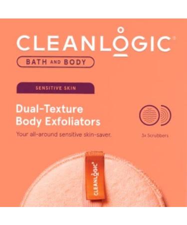 Cleanlogic Bath & Body exfoliating Dual-Texture Round Body Exfoliators for Sensitive Skin Smooth and Hydrates Scrubs Away Dirt Oils & Dead Skin Vegan-Friendly-Pack of 3 - Buy Online on GoSupps.com