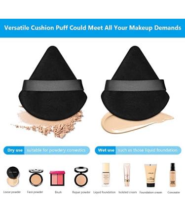 Ainiv 4PCS Black Cotton Soft Triangle Wedge Makeup Powder Puffs - Ideal for Loose Powder & Mineral Powder - Cosmetic Foundation Sponge Tool - Buy Online on GoSupps.com