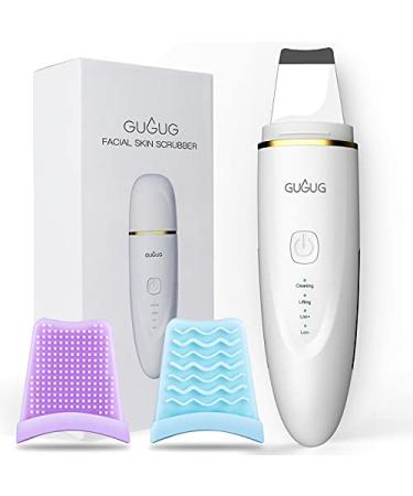 GUGUG Skin Spatula Blackhead Remover, Skin Scrubber Face Spatula with 4 Modes, Cleansing Skincare Tools-White