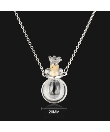 Memorial Sacific Hall Crown Stopper Heart Glass Necklace - Urn Jewelry for Ashes with Essential Oils | 60cm Mini-Glass Souvenir - Buy Online on GoSupps.com