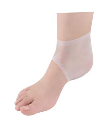 minkissy 1 Pair Moisturizing Heel Sock Silicone Heel Protectors Heel Cups for Heel Pains Feet Heel Socks Moisturizing Socks Shoe Filler Feet Moisturizer Socks Silicone Gel Socks Soft White