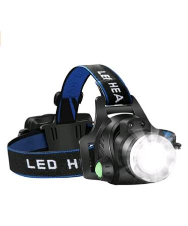 CUGHYS Headlamp Flashlight, USB Rechargeable Led Head Lamp, IPX4 Waterproof T004 Headlight with 4 Modes and Adjustable Headband, Perfect for Camping, Hiking, Outdoors, Hunting(One PCS Black