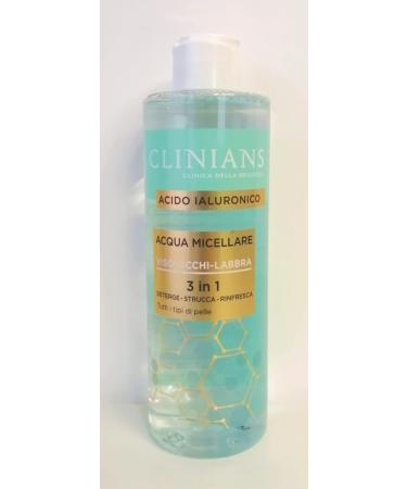 CLINIANS Clinians 3-in-1 Micellar Water for Face Eyes and Lips: Cleanses Waters and Refreshes with hyaluronic acid for all skin types 400 ml