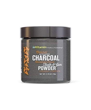 Whitening Tooth Powder with Activated Charcoal for Teeth and Gums (Spicy Cinnamint) - Safe on Enamel  Detoxifying  Plant-based and Cruelty Free