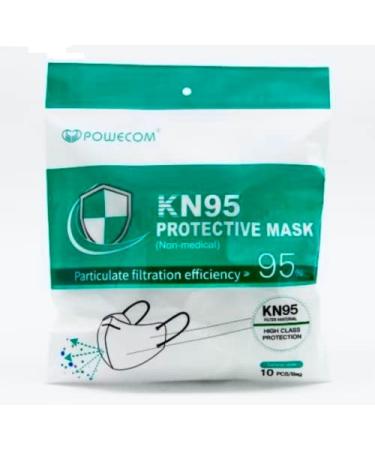 POWECOM KN95 Face Mask - 10 Pack for Men & Women | Breathable & Comfortable Protection - Buy Online on GoSupps.com