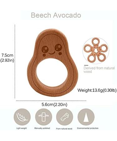 Wendysun 10pcs Cartoon Wood Teether: Natural Animal Gourd Baby Shape Teething Toy - Buy Online on GoSupps.com