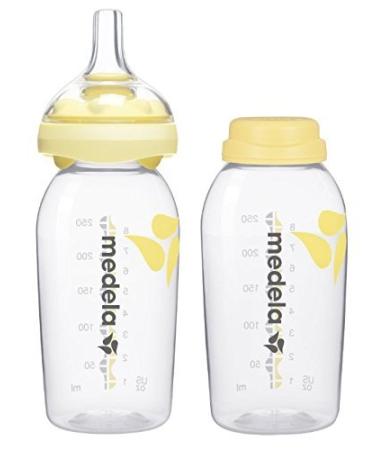 Medela Calma Breastmilk Bottle Base & Nipple Set - Yellow - 8 oz - 2 pk