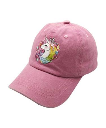 Waldeal Girls' Adjustable Cute Unicorn Hats, Baseball Cap for 3-12 Years One Size Pink