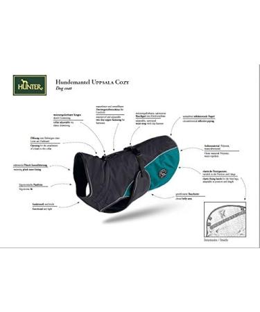 HUNTER Uppsala Cozy Dog Coat - Winter Water-Repellent & Reflective Jacket Size 25 Anthracite/Red for International Shipping - Buy Online on GoSupps.com