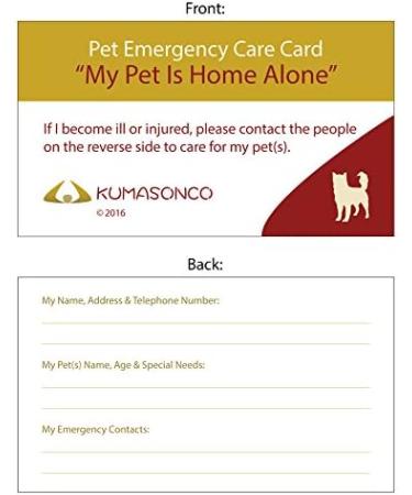 Pet Emergency Card with Self Laminating Pouch and Tick Remover Key Dog - Buy Online on GoSupps.com