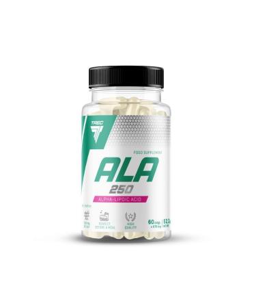 Trec Nutrition Ala 250 Natural Antioxidant Alpha Lipoic Acid (ALA) Metabolic Process Bodybuilding - 60 Capsules