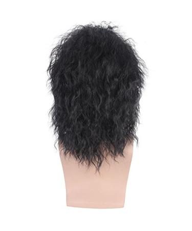 Stylish Long Curly Black Wig for Weddings Runway Interviews & Cosplay - Men's Fashion Hairpiece - Buy Online on GoSupps.com