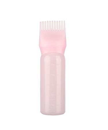 NAUZE 1 Pack Pink Hair Dye Brush Bottle Root Comb Applicator Bottle Hair Coloring Dye Applicator Scalp Treatment Bottle (Pink)