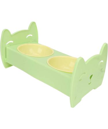 Miskall Double Pet Bowl - Leak-Proof Food-Safe Large Capacity Green Dog & Cat Bowl with Support Attachment - Buy Online on GoSupps.com