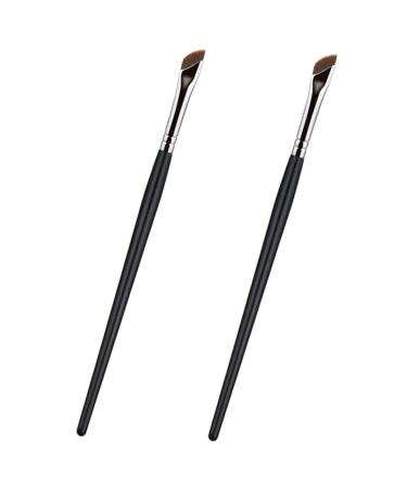 KALLORY 2pcs Eyebrow Brush Eye Makeup Eyeliner Brush Slanted Thin Eyeliner Brush Qingxian Miss Eyes 16X1CM As Shown