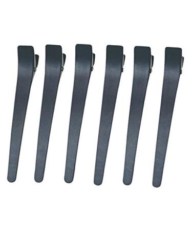 Poniks Hair Clip Set - 6 Black Plastic Hair Clips for Professionals | 12 cm Hairdressing Essentials - Buy Online on GoSupps.com
