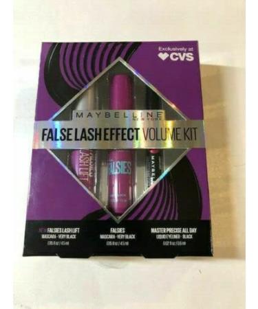 Maybelline False Lash Effect Volume Kit Mascara + Liquid Eyeliner Set in Black/Very Black
