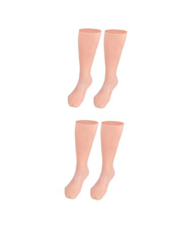 POPETPOP 2 Pairs Exfoliating Moisturizing Socks Moisturizing Booties Knee High Heels Gel Socks for Cracked Feet Spa Gloves and Socks Foot Moisturizing Socks Girls Socks Women's Socks Sebs
