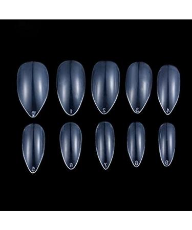 Yimart 500pcs Stiletto Clear False Nails - Oval Sharp Full Cover Nail Tips for Acrylic & Gel - Nail Art Decoration Salon - Buy Online on GoSupps.com