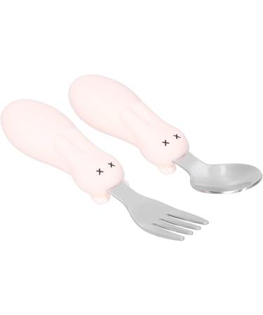 Baby Fork Spoon Fine Workmanship Safe Cute Shape High Temperature Resistant Exquisite Beautiful Toddler Feeding Utensils for Feeding(Off-White) - Buy Online on GoSupps.com