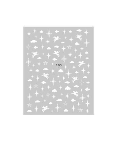 PC Hot Self-adhesive Back Glue Nail Supplies DIY Salon Nails Sticker for Summer Star Cloud Nail Sticker Nail Art Decorations Nail Art Sticker(1322) Style1322