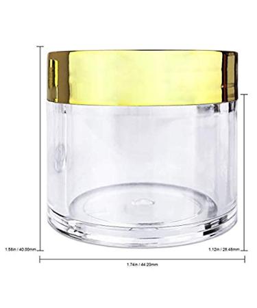 Buy Beauticom 30g Double Wall Clear Plastic Leak Proof Jars - 12 Metallic Gold Jars for Creams Lotions Makeup & More | International Shipping Available - Buy Online on GoSupps.com