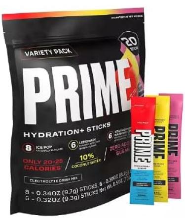 Prime Hydration+ Powder Drink Sticks Variety Pack 2.0 (20 Sticks - 3 Flavours) - Buy Online on GoSupps.com