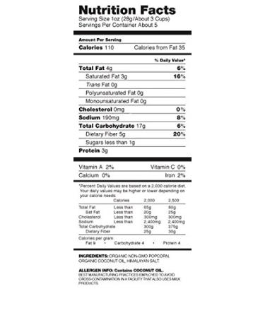 LesserEvil Himalayan Pink Salt Organic Popcorn - No Artificial Ingredients | Coconut Oil | 12 Pack (0.88 oz Bags) - Buy Online on GoSupps.com