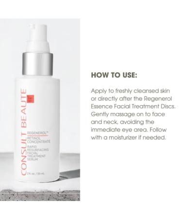 Consult Beaute Regenerol Rapid Resurfacing Retinol Serum for Face Facial Treatment Concentrate with Bakuchiol Renews Skin Texture & Diminishes the Appearance of Fine Lines and Wrinkles 2 Fl. Oz. 2 Ounce (Pack of 1) - Buy Online on GoSupps.com