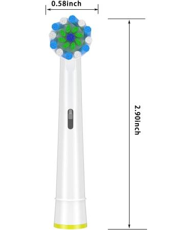 Zegupal 16Count Toothbrush Heads for Oral B Electric Toothbrush - White Cross Clean Refill for Braun Medium Brush Heads - Buy Online on GoSupps.com
