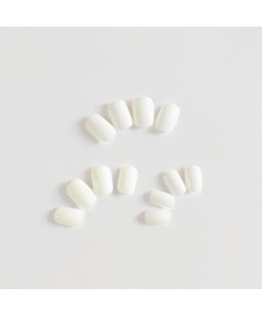 24Pcs Short Square White Press on Nails - Glossy Pure Color Acrylic False Nails for Women and Girls - Buy Online on GoSupps.com