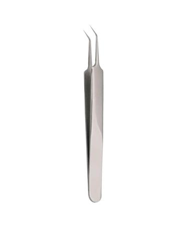 Brussels08 Professional tweezers made of stainless steel curved tweezers blackhead acne clip comedon pimple remover tool for comedones whitehead acne and flaws 1 piece of bend clip
