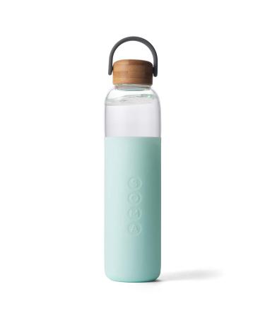 Soma BPA-Free Glass Water Bottle with Silicone Sleeve, Mint, 25oz