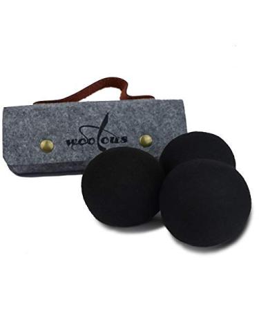 Woolous Dryer Balls Black Natural Reusable Eco New Zealand Premium Sheep handmade XL organic wool laundry dryer balls(XL 3 pack)