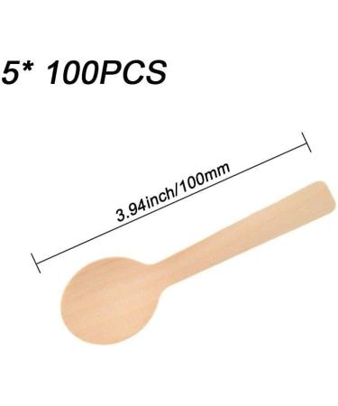 500pcs/set Mini Disposable Wooden Spoon Biodegradable Spoons Dessert Spoons and Mini Ice Cream Spoons Dessert Scoop for Party - Buy Online on GoSupps.com
