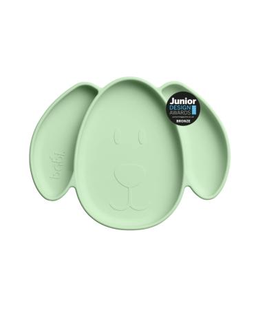 Babi Baby Toddler Large Suction Dog Plate Non Slip Weaning Plate 100% Food Grade Silicone with Stay Put Suction Ring for Mess Free Meals! (Green)