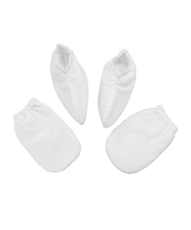 LABRIMP 2 Paires Mitaines Isolantes en ponge pour Soins Chaleur Housse pour Bain Mains Lavables Blanc