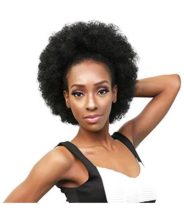 Large Afro Puff Bun Hairpiece for Black Women - Synthetic Curly Chignon Wig with Drawstring & Clips | Q9 Wig Size 4 - Buy Online on GoSupps.com