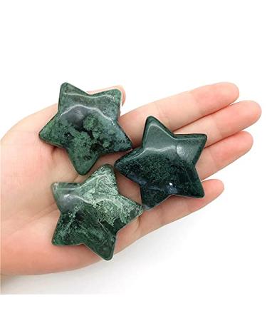 Natural Crystal Rough Beautiful 1PC Natural Moss Agate Star Crystal Gemstone Polished Gifts Natural Quartz Crystals