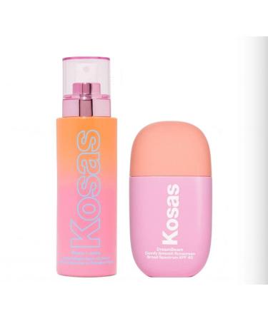 Kosas Skin Prep Set - Dreambeam Original SPF Full-Size + Plump & Juicy Collagen Spray-On Serum Full-Size + Bonus Premium Korean Hydrating Sheet Masque