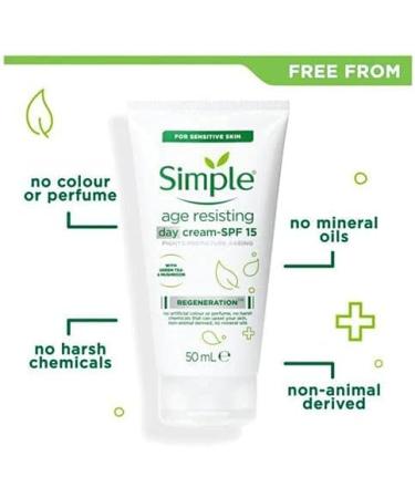 Simple Regeneration Age Resisting UK s #1 facial skin care brand* Day Cream SPF 15 to protect dry skin against premature ageing and enhance smooth skin 50 ml (Pack of 2) - Buy Online on GoSupps.com