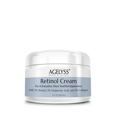 Agelyss Retinol Face Cream - 1% Retinol - Collagen, Hyaluronic Acid - 2 Fl Oz - 60mL - Pack of 1