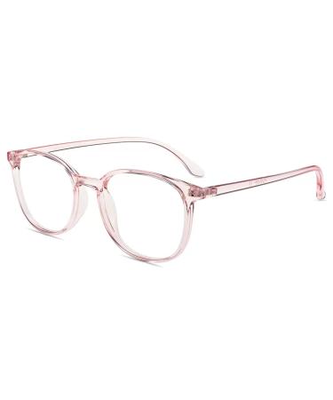 Firmoo reading glasses with presence 2.75 for women men blue lights computer reading glasses for screens glare -free reading aid tr90 clear pink 2.75x clear pink