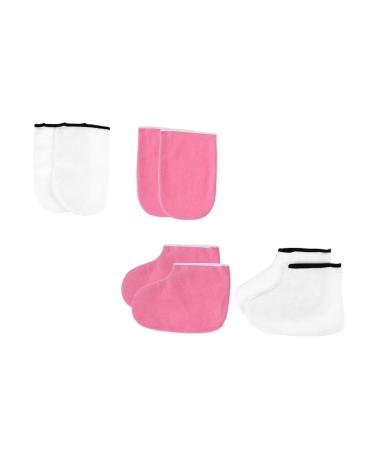 minkissy 6 Sets Leather Horn Boots Female Spa Gloves Wax Sock Paraffin Hand Cover Manicure Gloves Paraffin Wax Bath Gloves Hand Spa Gloves Spa Skin Care Gloves Paraffin Therapy Gloves