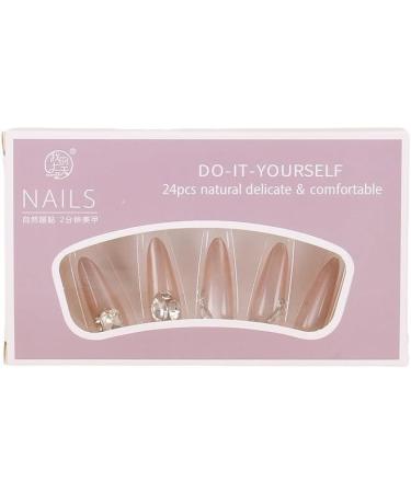 24Pcs/Set Press On Nails French high-end wearable nail patches oversized rhinestones handmade nail art patches long fake nails full set Nails Fake Nail with glue for Nails Art for Women and Girls - Buy Online on GoSupps.com