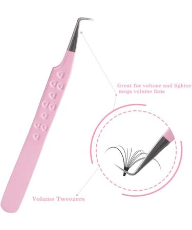 Dassen Pink Lash Tweezers for Mega Volume Eyelash Extensions - Professional Thin Tip Tools for Precise Application - Buy Online on GoSupps.com