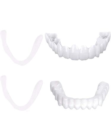Gimly teeth set at the top and bottom lightening dentures teeth for plug in dentures nap on veneers for men women false teeth 4 pairs