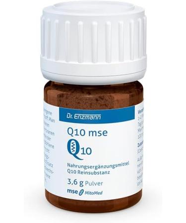 Buy Q10 MSE Powder (3.6g) in Glass Bottle - High-Dose Ubiquinone Vegan Hypoallergenic - Supports Nerves & Immune System - Made in Germany by Dr. Enzmann - Buy Online on GoSupps.com