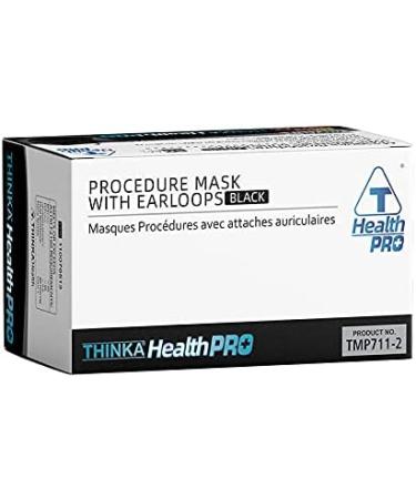 THINKA FACE MASK WITH EARLOOPS (50pcs) - BLACK -Medical Mask - Surgical Mask -ASTM Level 1 Mask - Buy Online on GoSupps.com